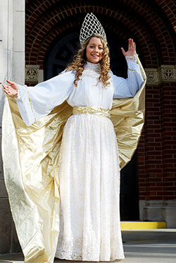 The Christmas Angel is a traditional figure who greets revelers at Ferdinand’s Christkindlmarkt. (Submitted photo)