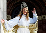 Girl dressed as a Christmas angel