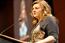 Abby Johnson, author of unPlanned and former director of a Planned Parenthood facility who turned pro-life four years ago after witnessing an ultrasound-guided abortion, was the keynote speaker at Right to Life of Indianapolis’ 31st Celebrate Life dinner, held at the Indiana Convention Center in Indianapolis, on Sept. 17. (Photo by Natalie Hoefer)