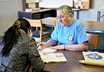 Elderly volunteer