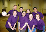 Young adults with a volleyball