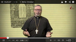 Bishop Christopher J. Coyne is shown in a screen shot from the “10 Things We Want You to Know About the Catholic Faith.”