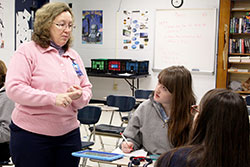 As a teacher at Our Lady of Providence Jr./Sr. High School in Clarksville, Laura Swessel uses her engineering background and connections to make science come alive for her students. (Submitted photo)