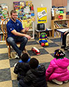 Colts player and kids
