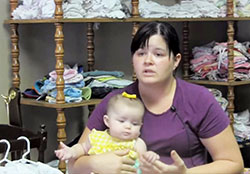 A woman shares in a video how Lifeline for Families, a service of Catholic Charities in Tell City, came to her aid. Lifeline for Families is one of the many charitable services throughout central and southern Indiana that benefits from contributions to United Catholic Appeal: Christ Our Hope.  (Photo courtesy of Archdiocese of Indianapolis)