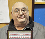 Man with letter in frame
