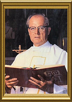 Shown is a portrait of Father Hilary Meny. In his will, the priest left a $360,000 gift to the endowment of Father Michael Shawe Memorial Jr./Sr. High School and Pope John XXIII School, both in Madison. (Submitted photo)