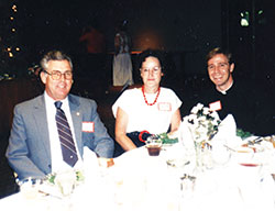 Then-Father Charles C. Thompson sits on July 1, 1990, with his parents, Coleman and Joyce Thompson, during a Priests’ Parents’ Club meeting in the Archdiocese of Louisville, Ky. (Photo courtesy Father Dale Cieslik)
