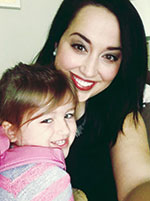 Amanda Evans-Clark with daughter Mira