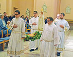 Altar servers in marian procession