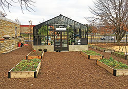 Raised garden beds near the new outdoor learning lab at St. Bartholomew School in Columbus offer students an opportunity to study the growth of plants. (Submitted photo)