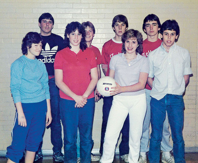 On Dec. 30, 1984, a Tell City Deanery Christmas volleyball tournament was held in the gym at St. Paul Parish in Tell City. Seventy youths from the parishes of St. Paul, St. Augustine in Leopold, and St. Mark in Perry County participated in the tournament. The winning team from St. Paul Parish is pictured here. The St. Augustine team earned second place in the tournament.