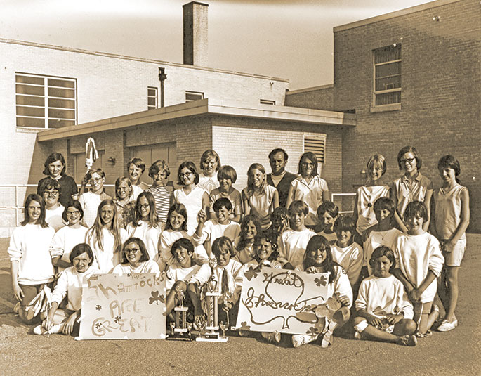 This photo shows the Catholic Youth Organization (CYO) city champion kickball team from St. Malachy Parish in Brownsburg in 1969. The St. Malachy CYO also won the “CYO of the Year” contest that same year. St. Malachy Parish was founded in 1869, and included this photo, along with many others, in a parish history book commemorating its centennial.