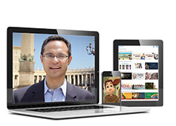 A laptop computer, smartphone and tablet show video and audio faith formation resources available on Formed.org, a Catholic streaming service that is a ministry of the Denver-based Augustine Institute. (Photo illustration courtesy of the Augustine Institute)