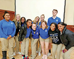 Peer mentors in A Promise to Keep Program from Bishop Chatard High School in Indianapolis pose for a photo during the program’s annual luncheon on March 14 at the Archbishop Edward T. O’Meara Catholic Center in Indianapolis. (Submitted photo)