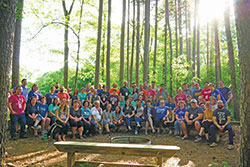 More than 80 youth ministry leaders from the Archdiocese of Indianapolis and the Diocese of Lafayette took part in a “Campference” on May 17-19 at Camp Rancho Framasa in Nashville. (Submitted photo by Emily Mastronicola)