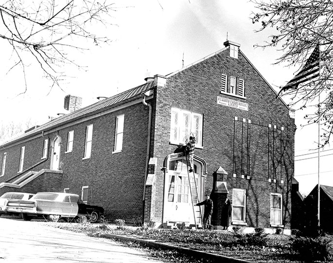 The school at St. Mary-of-the-Woods Parish in St. Mary-of-the-Woods is seen in this photo from 1967. The school was founded by St. Theodora Guérin in 1842 and operated until 1969. The school building shown in this photo was built in 1923.