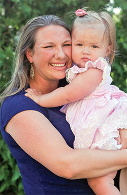 Similar to many women, Brie Anne Varick has found her life to be especially touched by mother daughter relationships. She had a special bond with her late mother, Dr. Melanie Margiotta Linehan. Here, she poses with her 18-month-old daughter Rose. Brie Anne and her husband Mike are expecting their second child in early November. (Submitted photo)