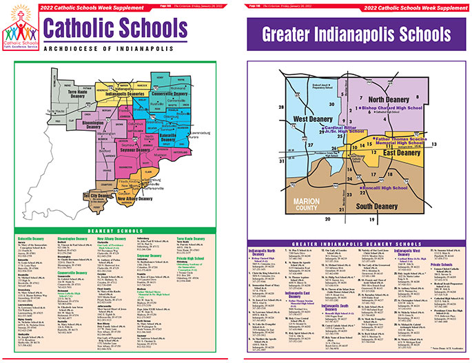 Maps of the Catholic Schools of the Archdiocese of Indianapolis