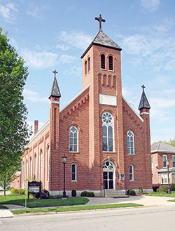 Historic St. Elizabeth of Hungary Church in Cambridge City has been the worship home of the 170-year-old parish for 142 years. (Photo courtesy of Archdiocese of Indianapolis Archives)
