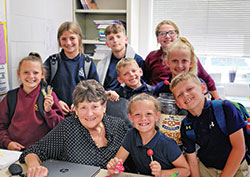 At 74, Mary Jaffe came out of retirement this year to teach at St. Barnabas School in Indianapolis, where eight of her grandchildren attend. (Submitted photo)