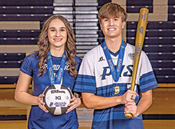 As Nathan Julius looks back on his four years at Our Lady of Providence High School in Clarksville, one of his favorite memories is knowing that he and his sister Abby are both members of teams that won state championships. Nathan was part of the Providence baseball team that won a state championship in 2021, while Abby was part of the school’s girls’ volleyball team that became state champs in 2022. (Submitted photo)