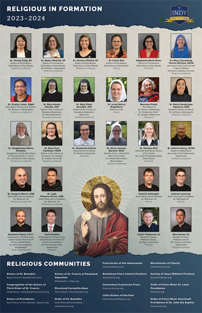 2023-24 religious in formation from the Archdiocese of Indianapolis