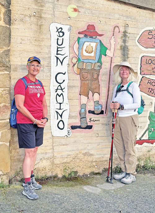 Benedictine Sister Nicolette Etienne, left, and Peggy Elson—friends for 35 years—walked the Camino together this summer. (Submitted photo)