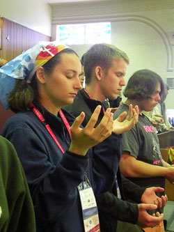 Youth praying