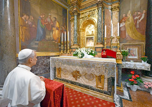 Pope Leo XIV, the former Cardinal Robert F. Prevost, poses for a portrait in the Pauline Chapel of the Apostolic Palace at the Vatican May 8, 2025, soon after his election in the Sistine Chapel. (CNS photo/Vatican Media)